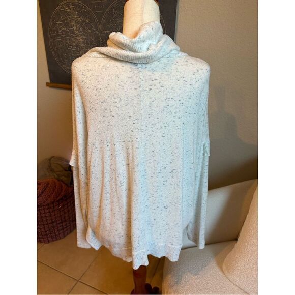 Anthropologie Speckled Cowl Neck Ruffle Long Sleeve Knit Sweater Size Small - Picture 2 of 10